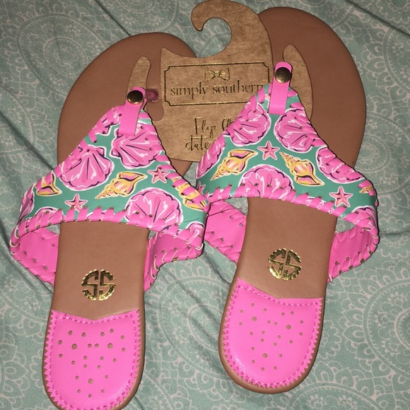 NEW! Simply Southern Brown and Pink Sandals - Picture 3 of 7